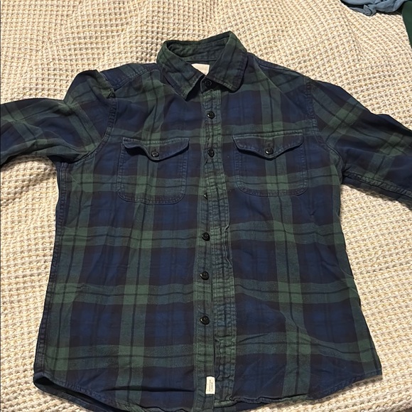 American Eagle Men's Green and Blue Plaid Shirt - Picture 1 of 1